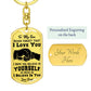 Son, I Hope You Believe in Yourself, Message From the Heart Keychain with Personalized Engraved Back