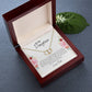 To My Daughter, You can Achieve Anything, 10K Gold and Diamond Interlocking Hearts Necklace