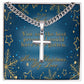 To My Husband Christmas Personalized Cross with Cuban Chain Necklace