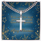 Merry Christmas Personalized Cross with Cuban Chain Necklace