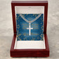 Merry Christmas Personalized Cross with Cuban Chain Necklace