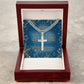 To My Husband Christmas Personalized Cross with Cuban Chain Necklace