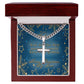 To My Husband Christmas Personalized Cross with Cuban Chain Necklace