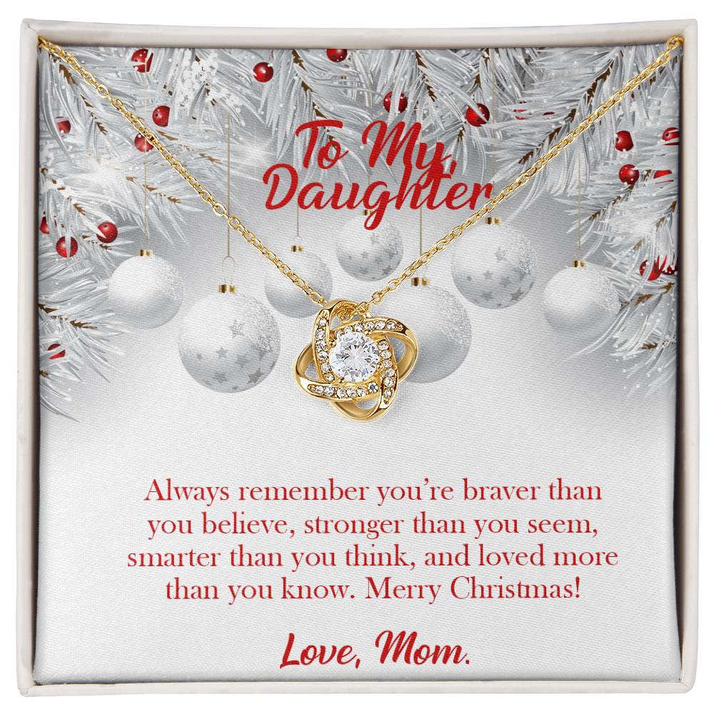 To my Daughter, Merry Christmas! Love, Mom Love Knot Necklace