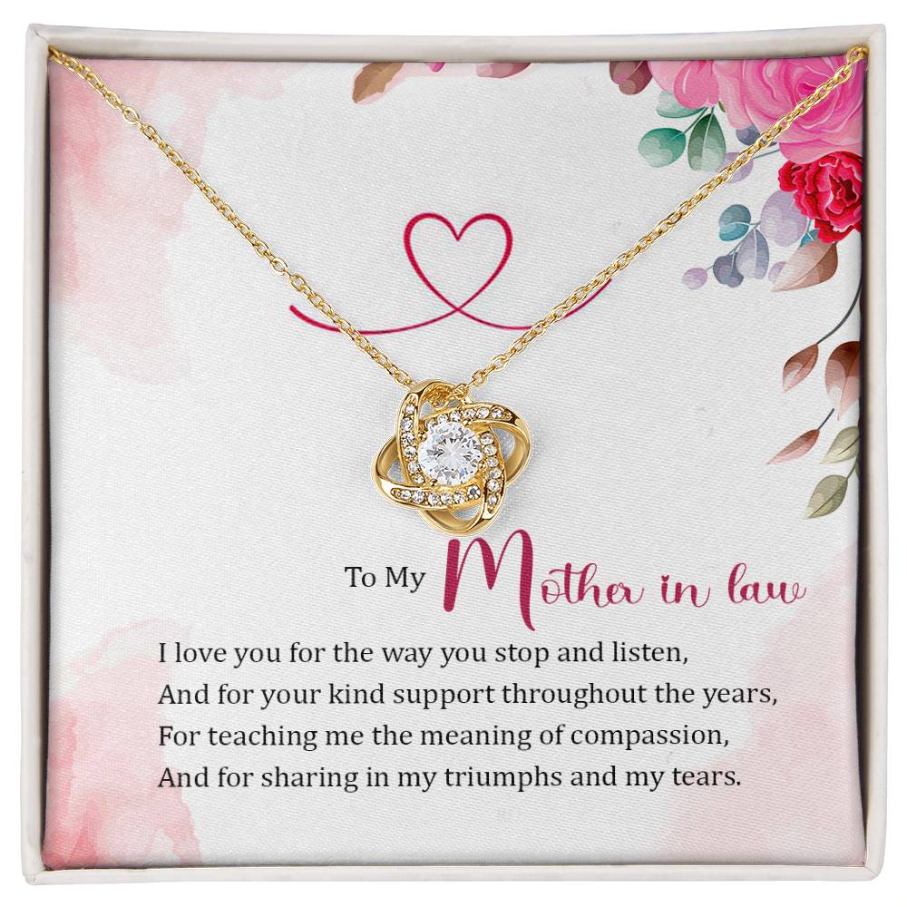 To My Mother in Law Love Knot Necklace