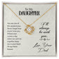 To My Daughter Loe Your Dad Love Knot Necklace