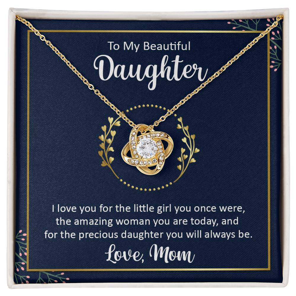 To my beautiful daughter - I love you Love Knot Necklace