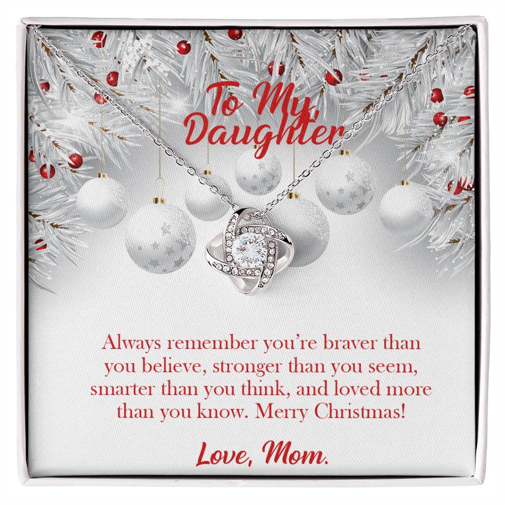 To my Daughter, Merry Christmas! Love, Mom Love Knot Necklace