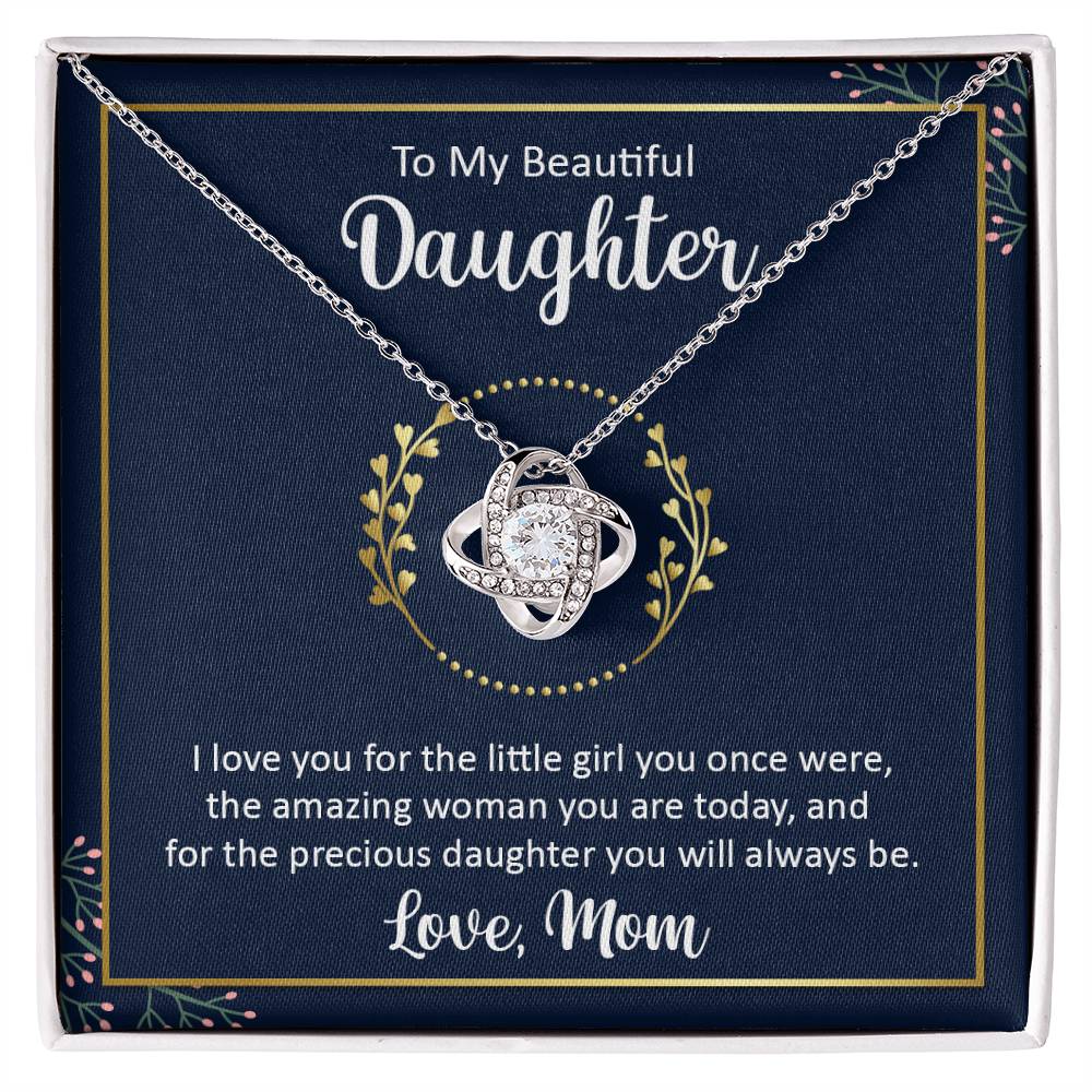 To my beautiful daughter - I love you Love Knot Necklace