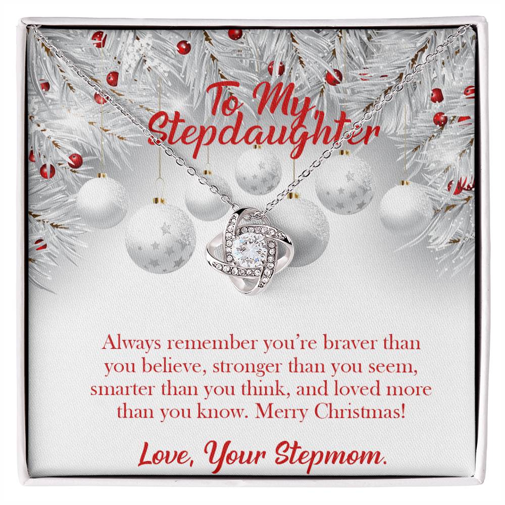To my Stepdaughter, Merry Christmas! Love, your Stepmom Love Knot Necklace