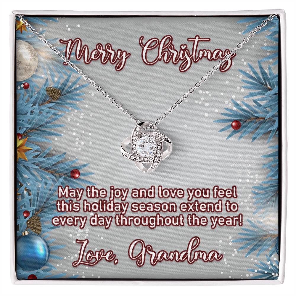 Merry Christmas! Love Grandma Love Knot Necklace
