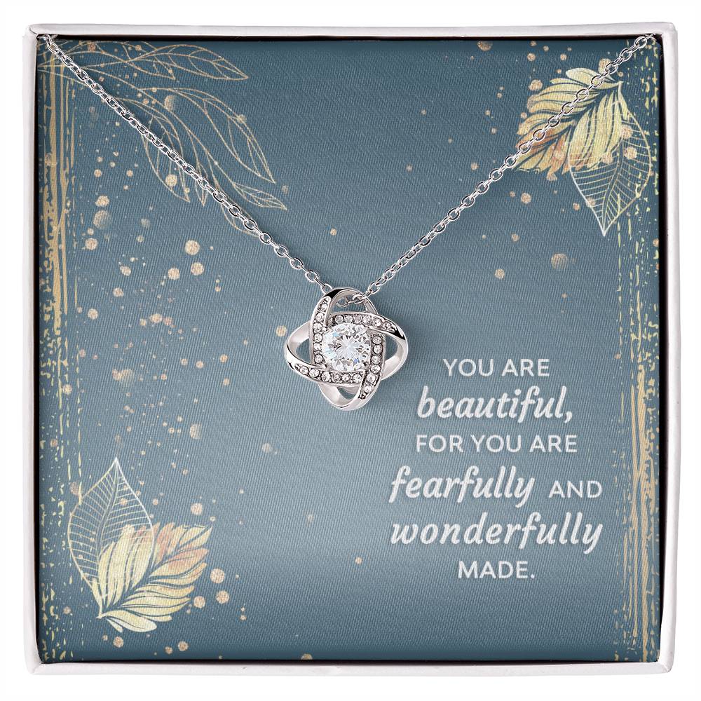 You Are Fearfully and Wonderfully Made, Faith Collection for Daughter Love Knot Necklace