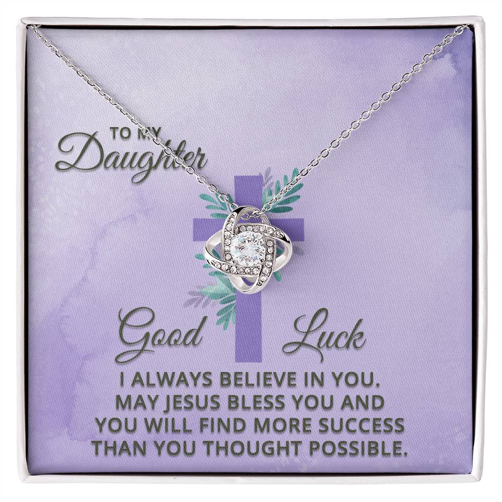 Daughter May Jesus Bless You, Faith Collection Love Knot Necklace