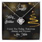 Merry Christmas to My Daughter Love, Mom Love Knot Necklace