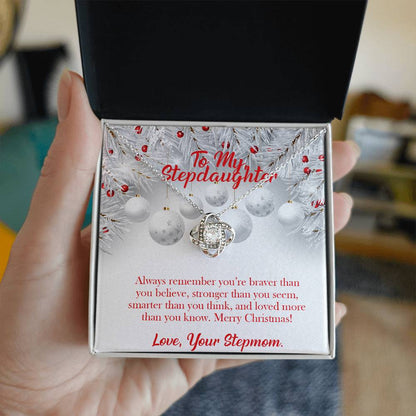To my Stepdaughter, Merry Christmas! Love, your Stepmom Love Knot Necklace