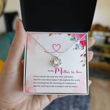To My Mother in Law Love Knot Necklace
