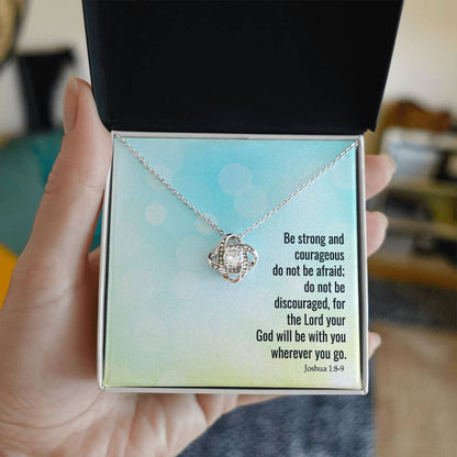 Strong and Courageous Daughter Faith Collection Love Knot Necklace