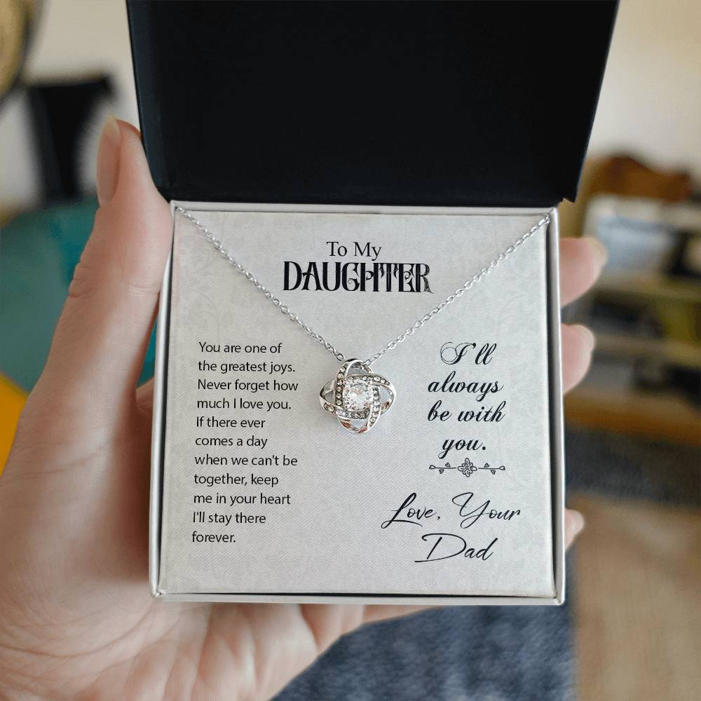 To My Daughter Loe Your Dad Love Knot Necklace