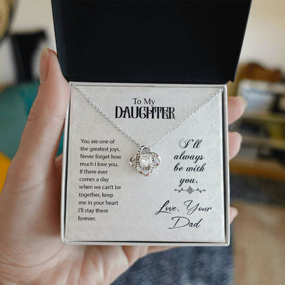 To My Daughter Loe Your Dad Love Knot Necklace
