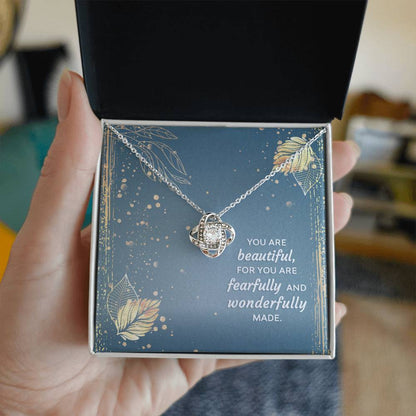 You Are Fearfully and Wonderfully Made, Faith Collection for Daughter Love Knot Necklace