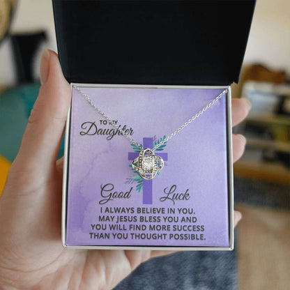 Daughter May Jesus Bless You, Faith Collection Love Knot Necklace