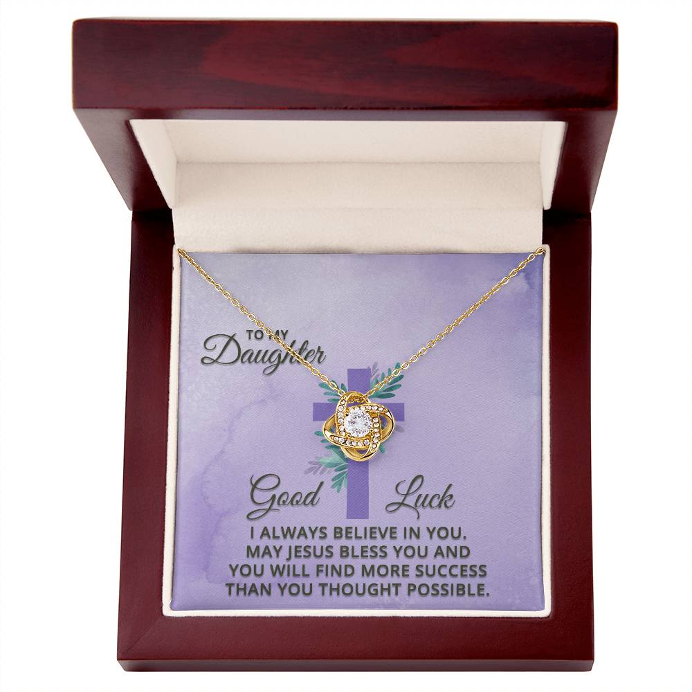 Daughter May Jesus Bless You, Faith Collection Love Knot Necklace