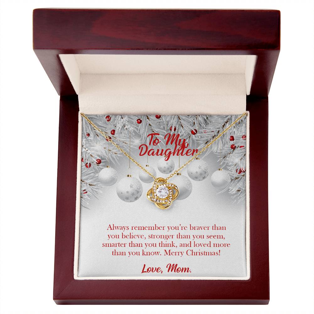 To my Daughter, Merry Christmas! Love, Mom Love Knot Necklace