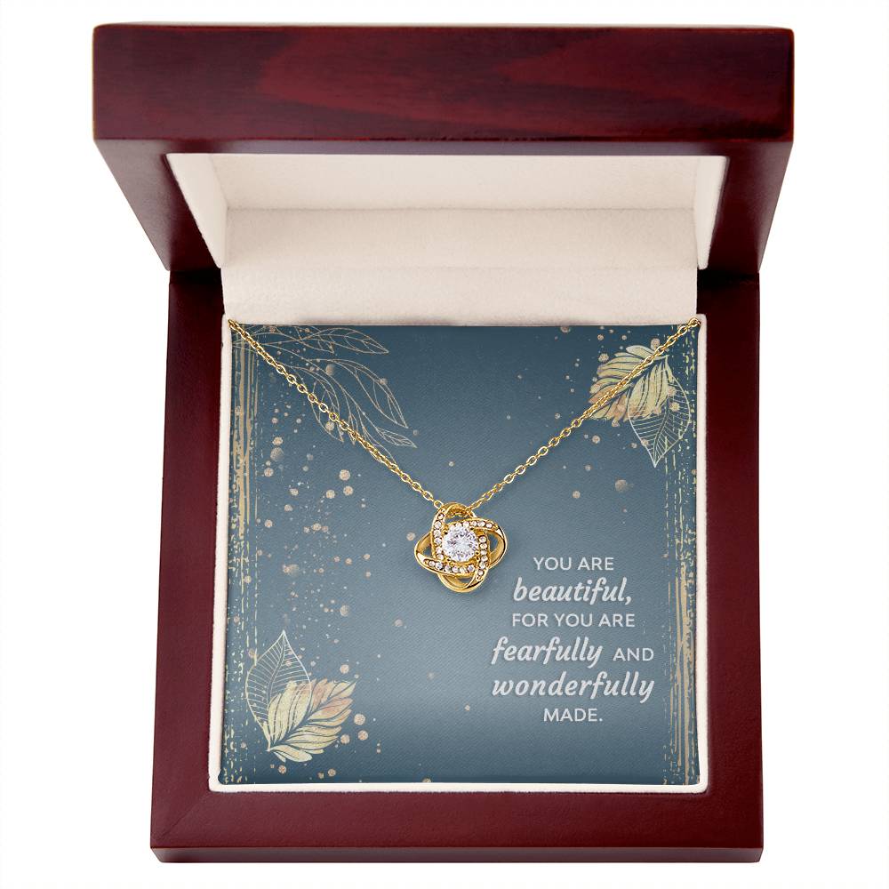 You Are Fearfully and Wonderfully Made, Faith Collection for Daughter Love Knot Necklace