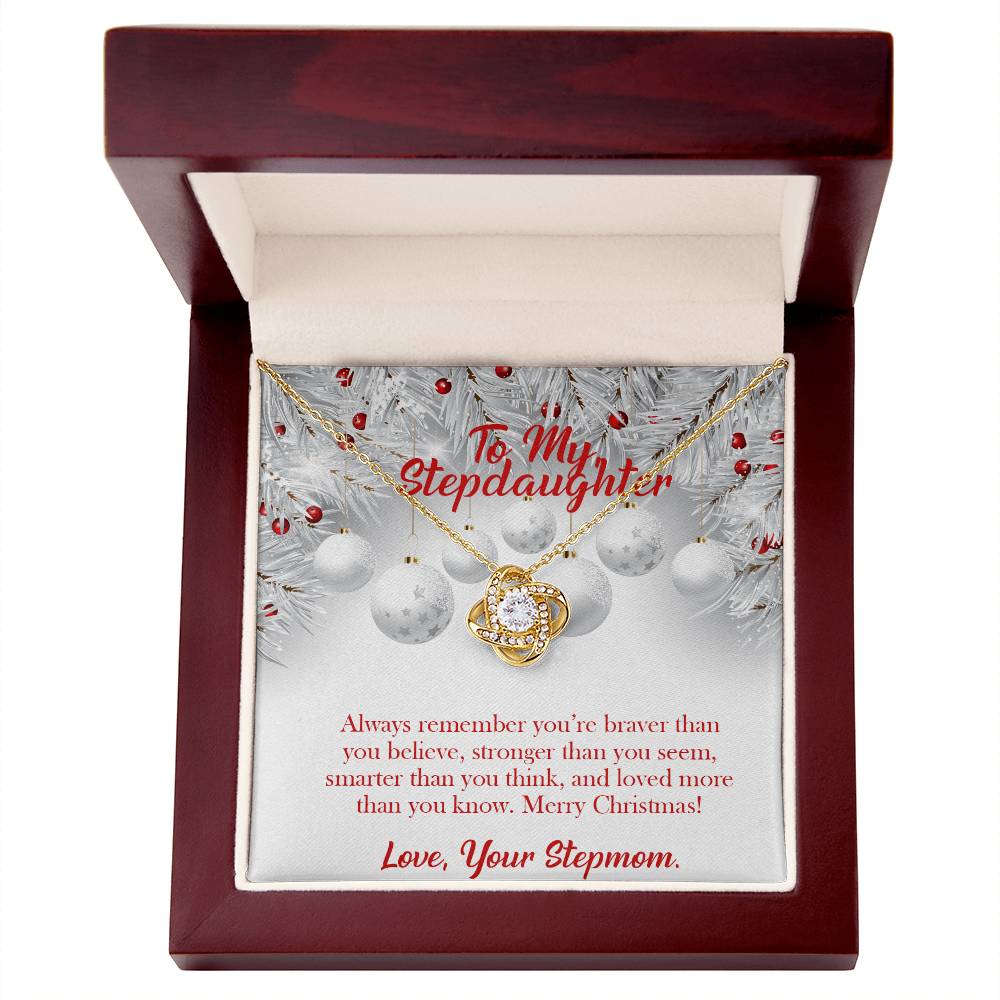 To my Stepdaughter, Merry Christmas! Love, your Stepmom Love Knot Necklace
