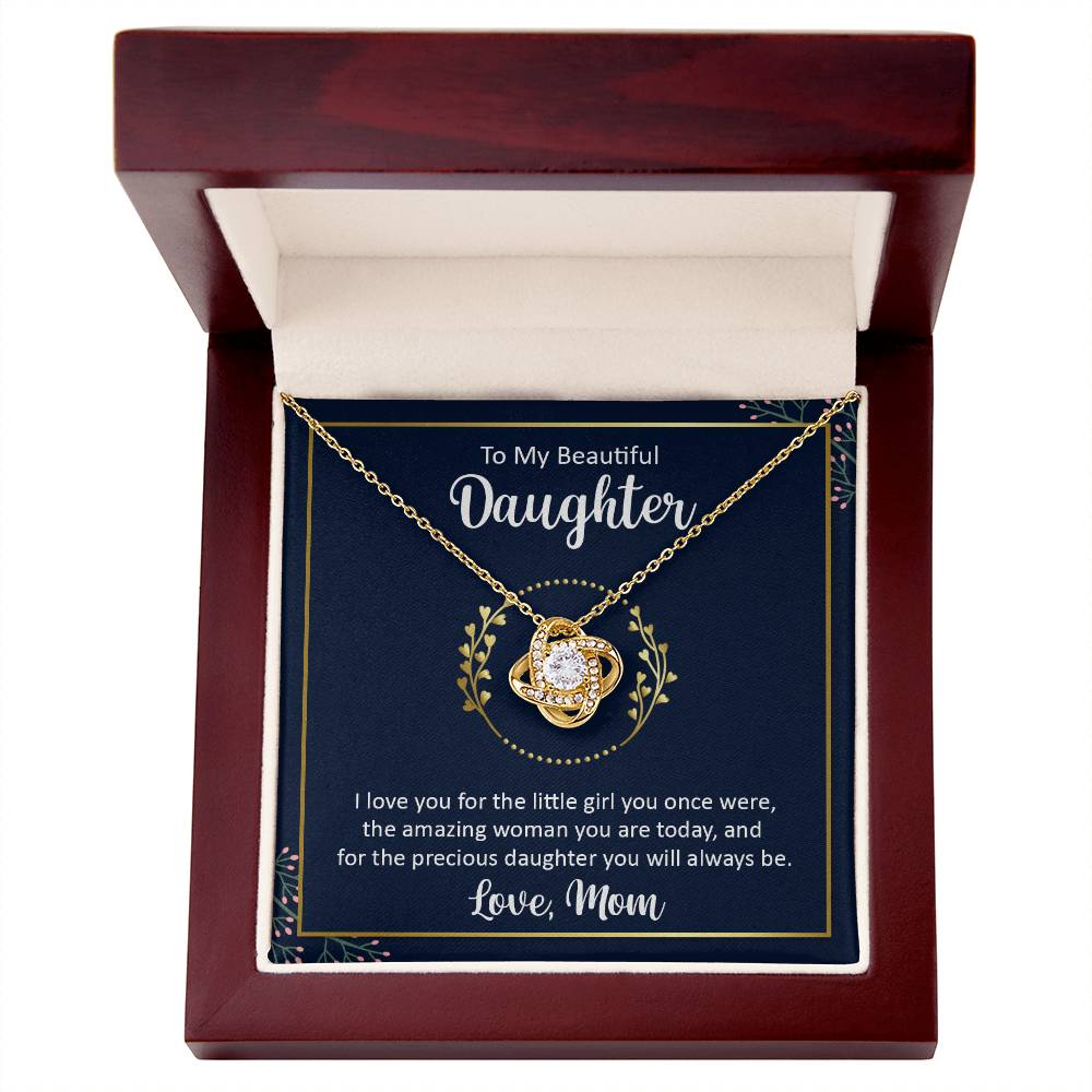 To my beautiful daughter - I love you Love Knot Necklace