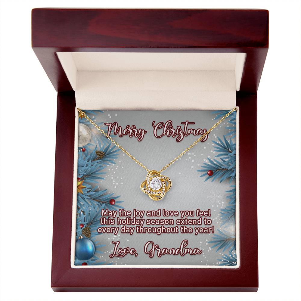 Merry Christmas! Love Grandma Love Knot Necklace