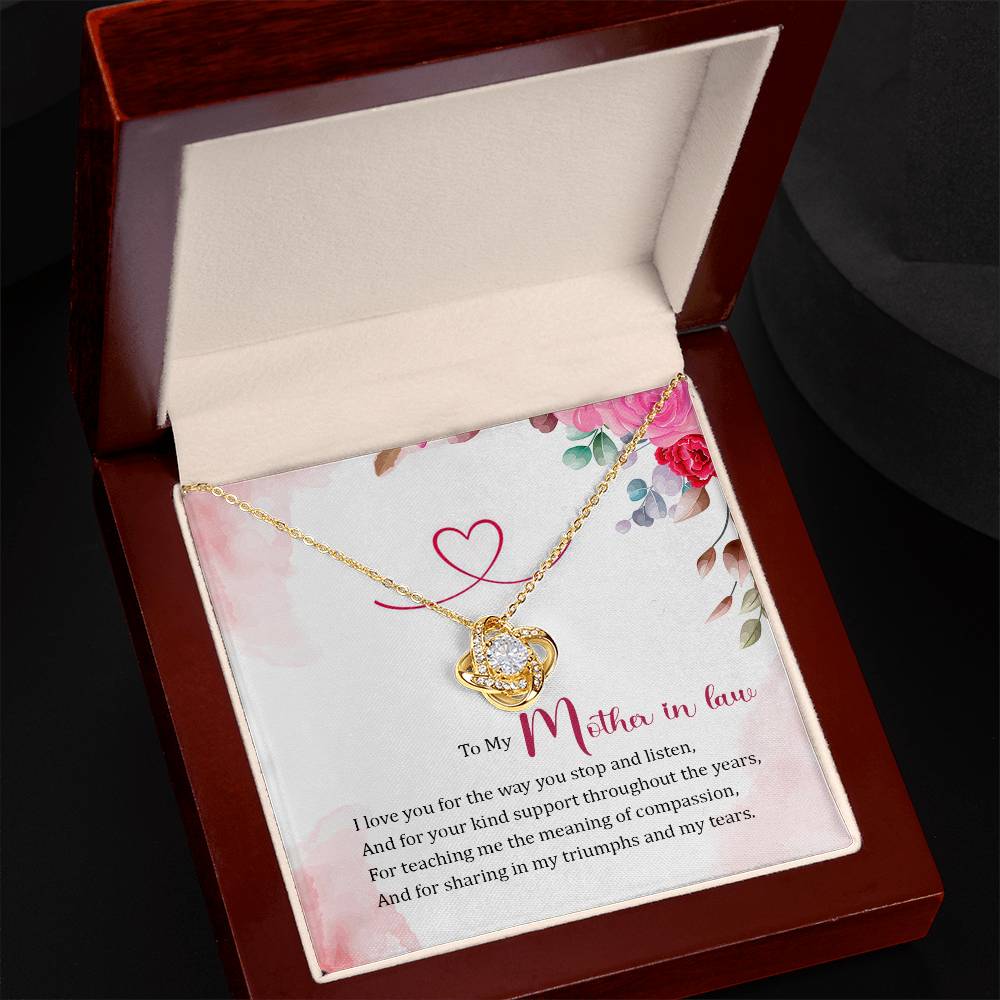 To My Mother in Law Love Knot Necklace