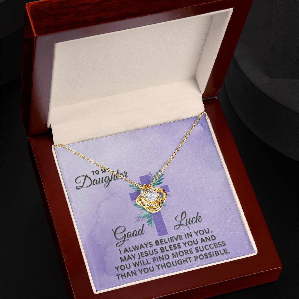 Daughter May Jesus Bless You, Faith Collection Love Knot Necklace