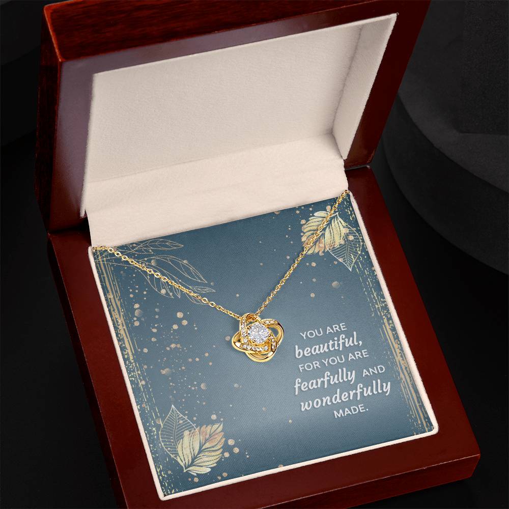You Are Fearfully and Wonderfully Made, Faith Collection for Daughter Love Knot Necklace