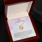 To My Incredibly Strong Mother, Love Your Daughter Love Knot Necklace
