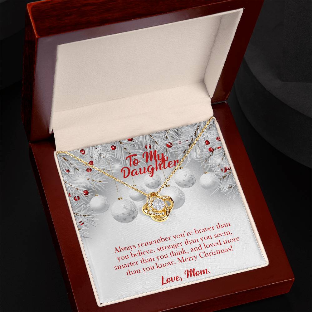 To my Daughter, Merry Christmas! Love, Mom Love Knot Necklace