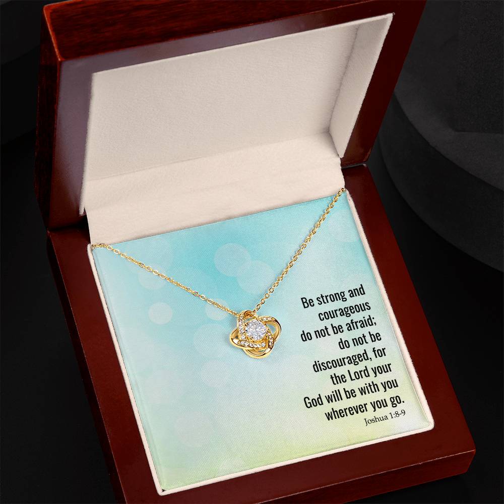 Strong and Courageous Daughter Faith Collection Love Knot Necklace