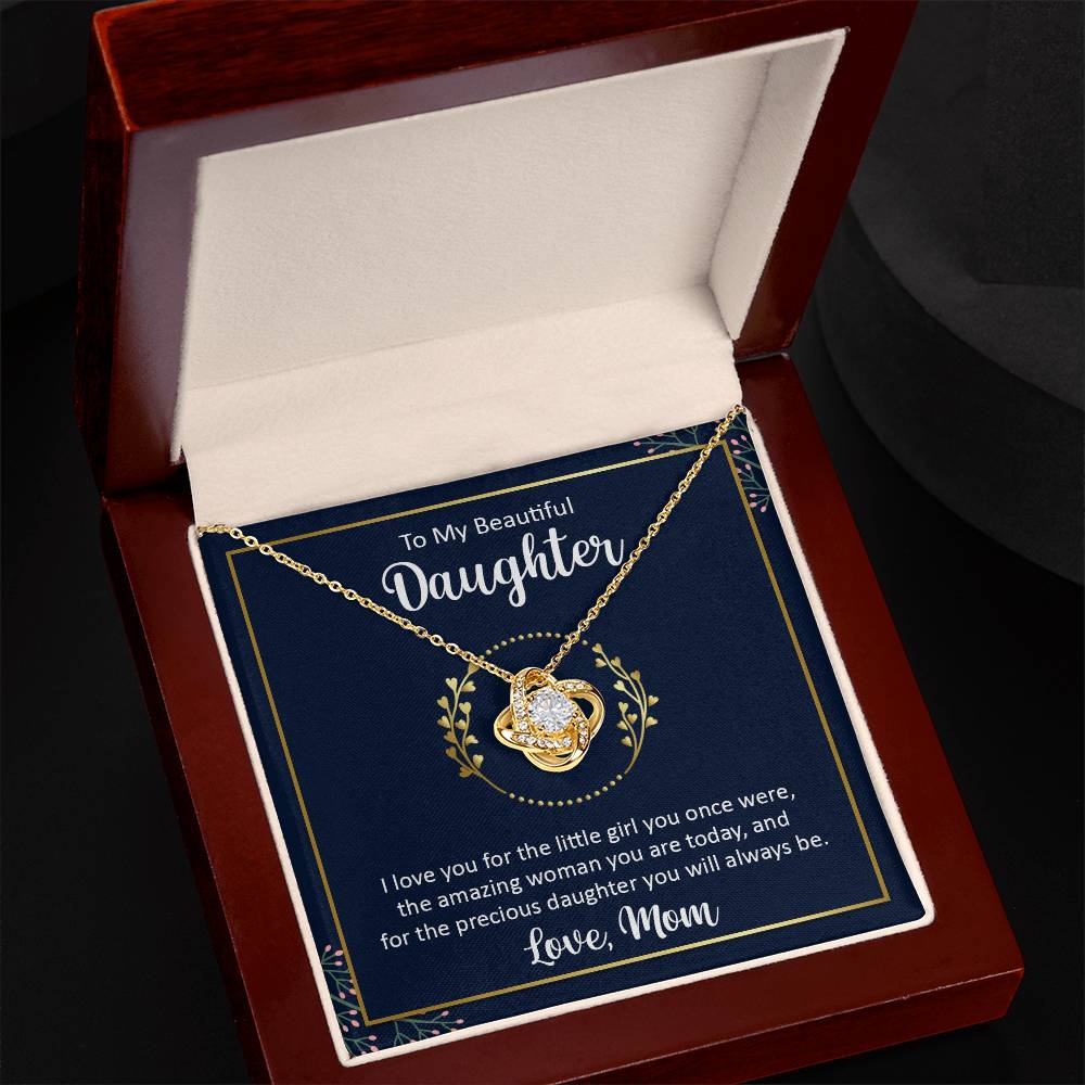 To my beautiful daughter - I love you Love Knot Necklace