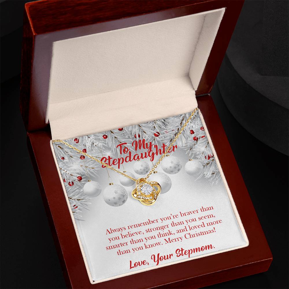 To my Stepdaughter, Merry Christmas! Love, your Stepmom Love Knot Necklace