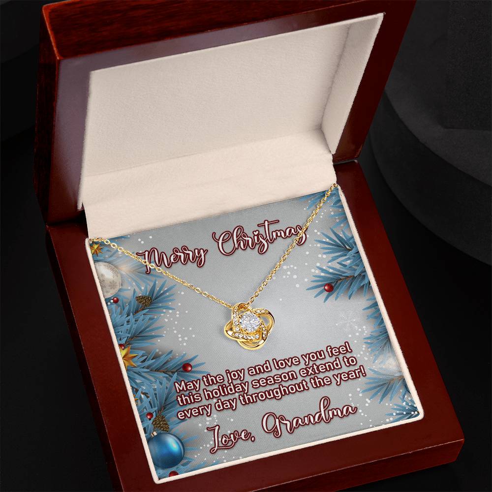 Merry Christmas! Love Grandma Love Knot Necklace