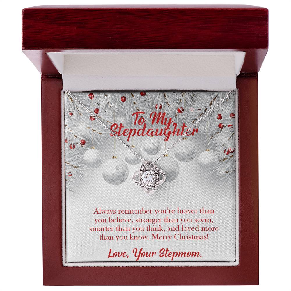 To my Stepdaughter, Merry Christmas! Love, your Stepmom Love Knot Necklace