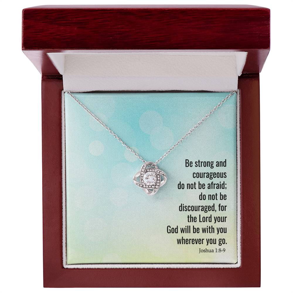 Strong and Courageous Daughter Faith Collection Love Knot Necklace