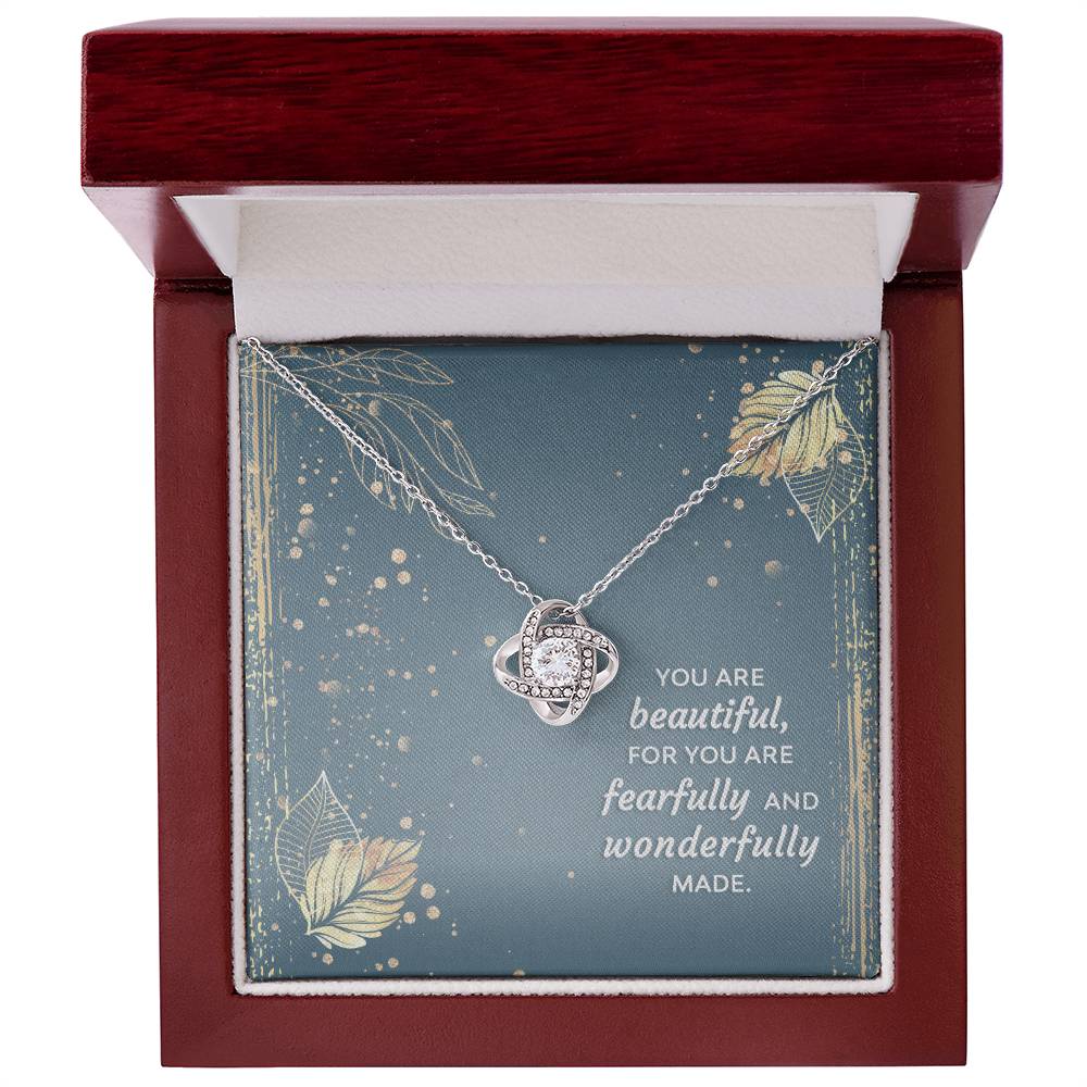 You Are Fearfully and Wonderfully Made, Faith Collection for Daughter Love Knot Necklace