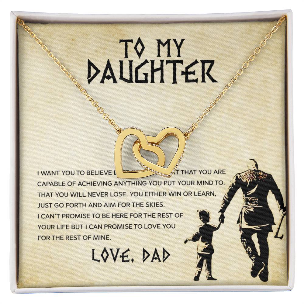 Daughter Aim for the Skies Interlocking Hearts Necklace