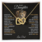 My Daughter Lion Cub Interlocking Hearts Necklace