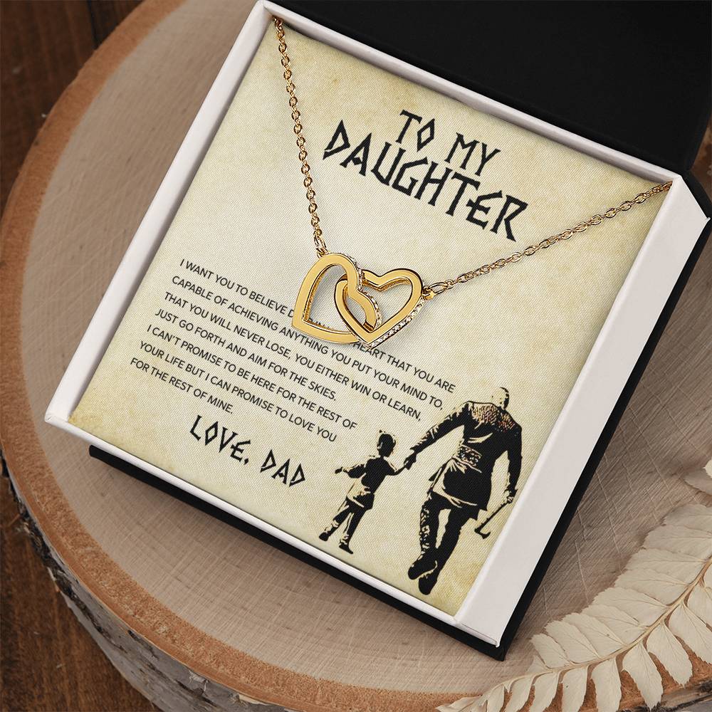 Daughter Aim for the Skies Interlocking Hearts Necklace