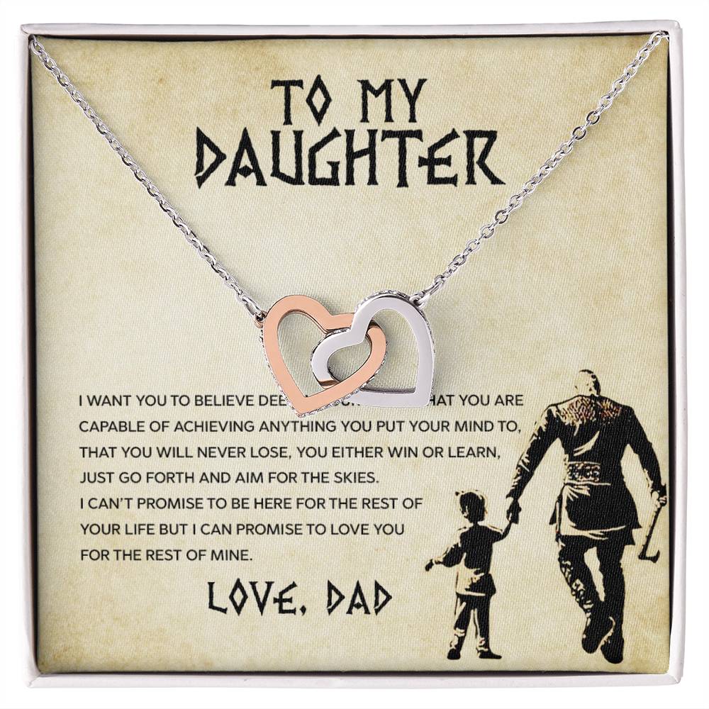 Daughter Aim for the Skies Interlocking Hearts Necklace