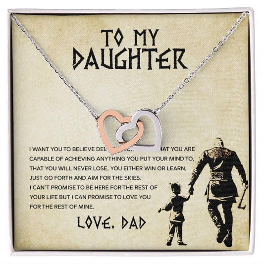 Daughter Aim for the Skies Interlocking Hearts Necklace