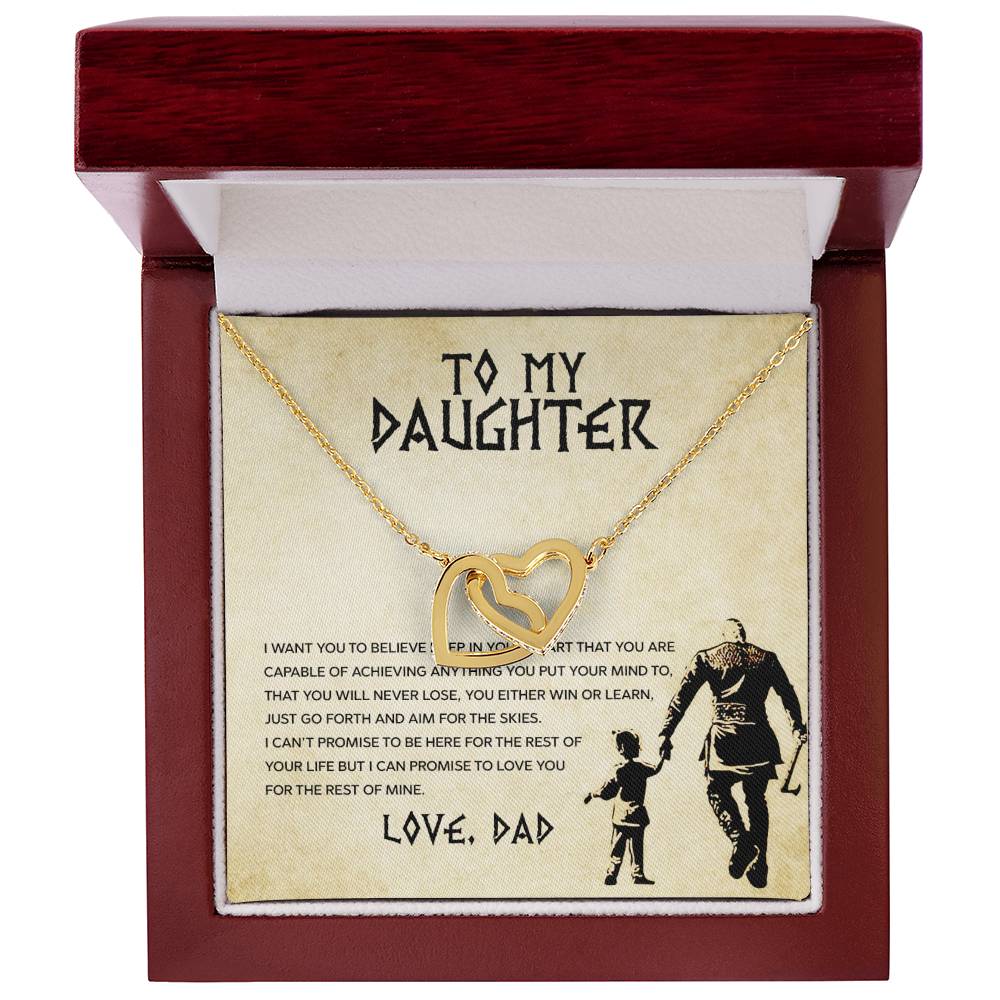 Daughter Aim for the Skies Interlocking Hearts Necklace