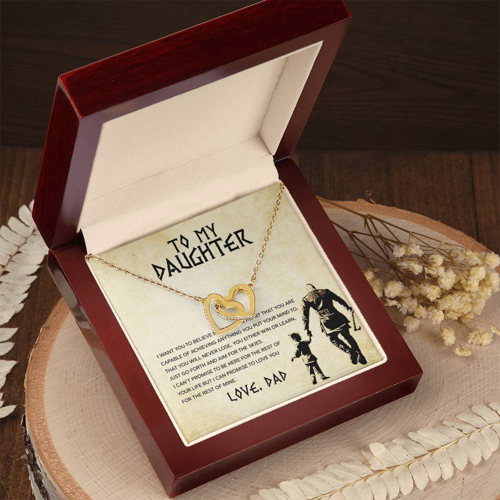 Daughter Aim for the Skies Interlocking Hearts Necklace